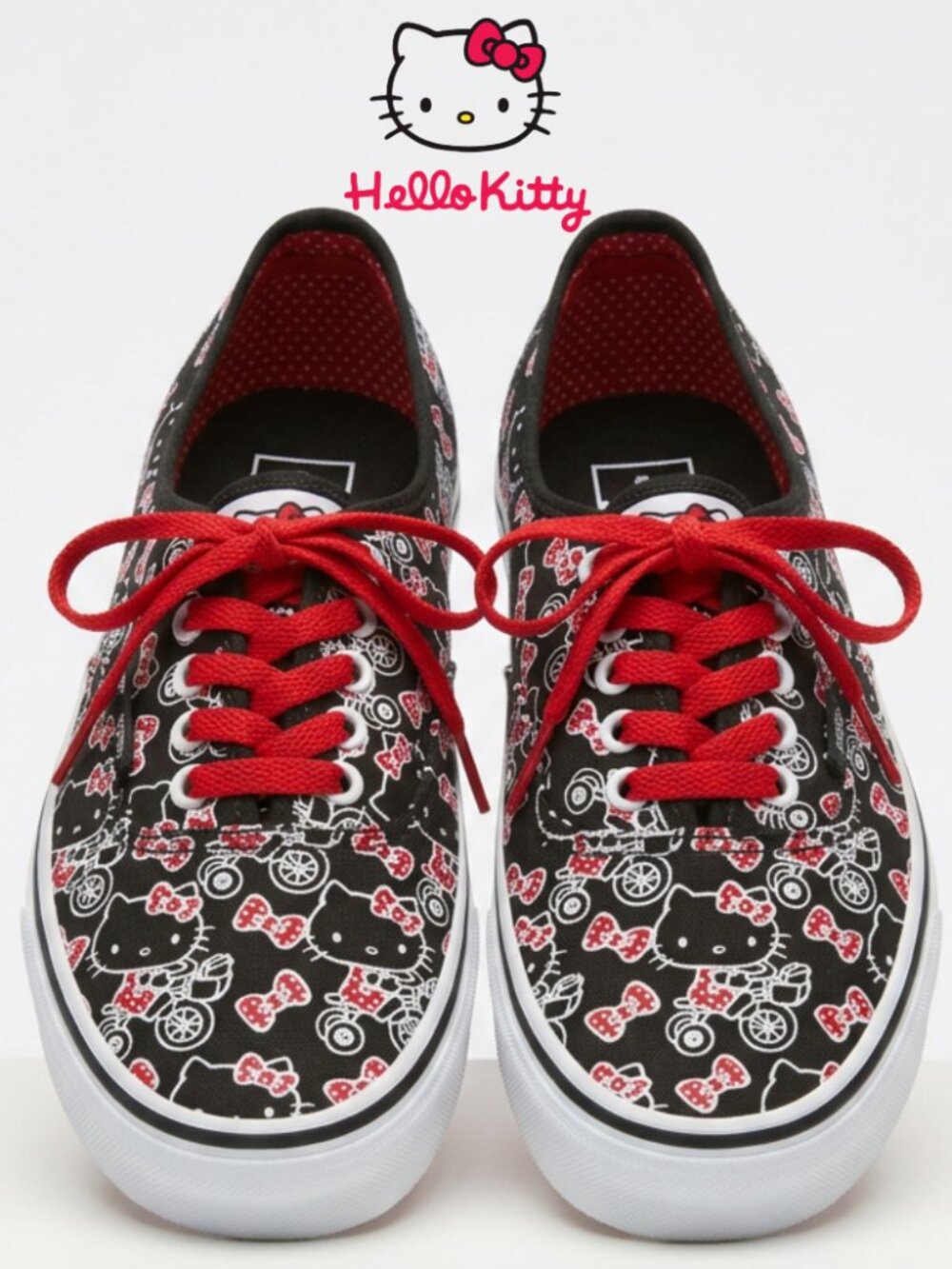 Vans x Sanrio Hello Kitty Black Canvas Low Top Sneakers - Women's 9/Men's 7.5